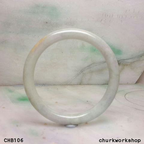 Small light green jade bangle, pale lavender jade bangle