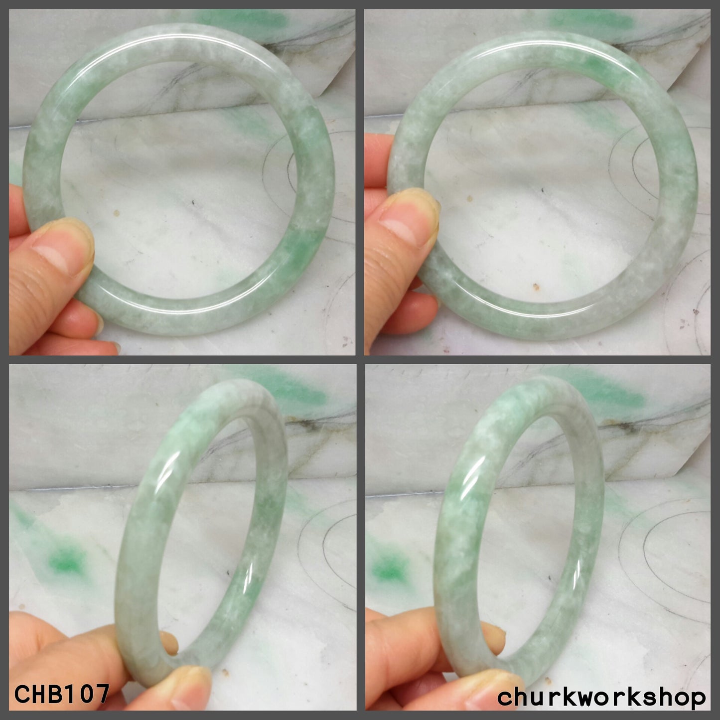 Large light green jade bangle