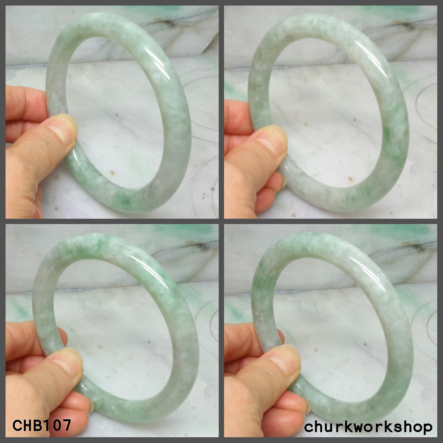Large light green jade bangle