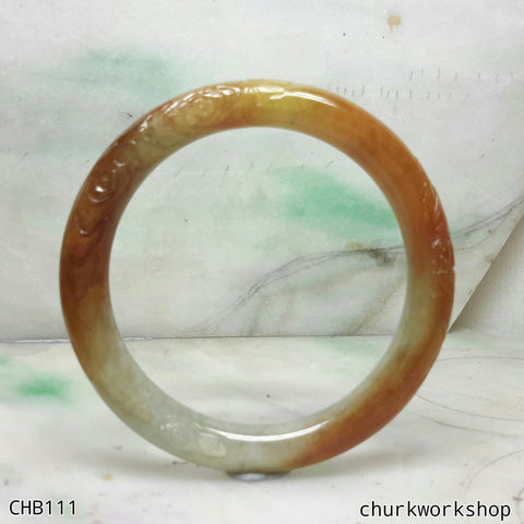 Red jade carved bangle