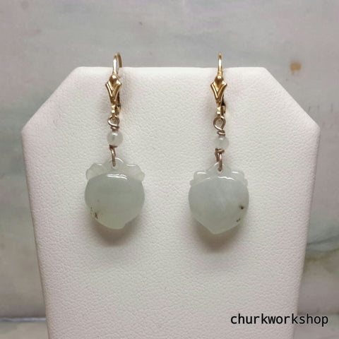Icy jade earrings 14k gold filled