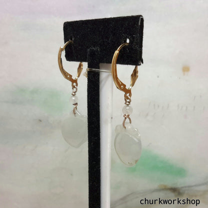 Icy jade earrings 14k gold filled