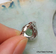 Reserved for shakey38                Light green cabochon jade ring