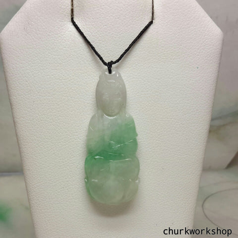 Light green jade lady Buddha, jade Buddha