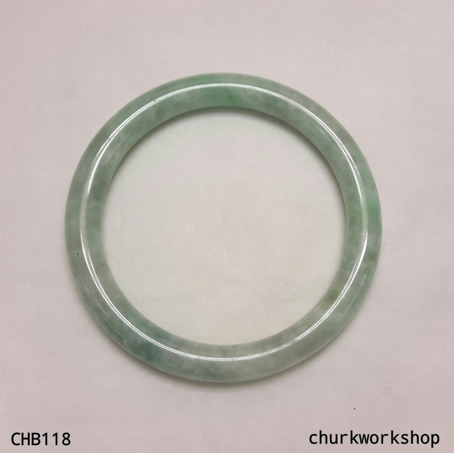 Light pea green jade bangle