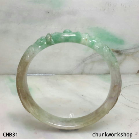 Jade dragon bangle natural multi-color