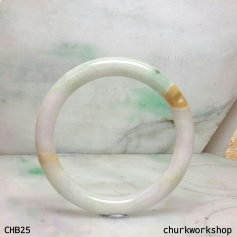 Natural multi-color jade bangle