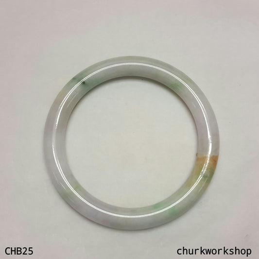 Natural multi-color jade bangle