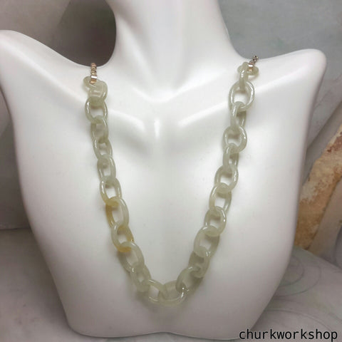18K gold natural  jade necklace,