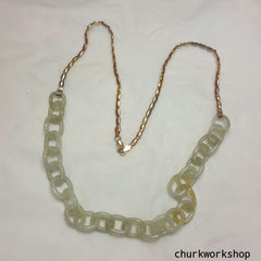 18K gold natural  jade necklace,