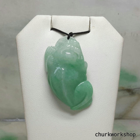 Jade lucky toad pendant