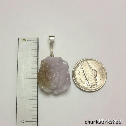 Lavender jade rose pendant