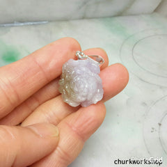 Lavender jade rose pendant