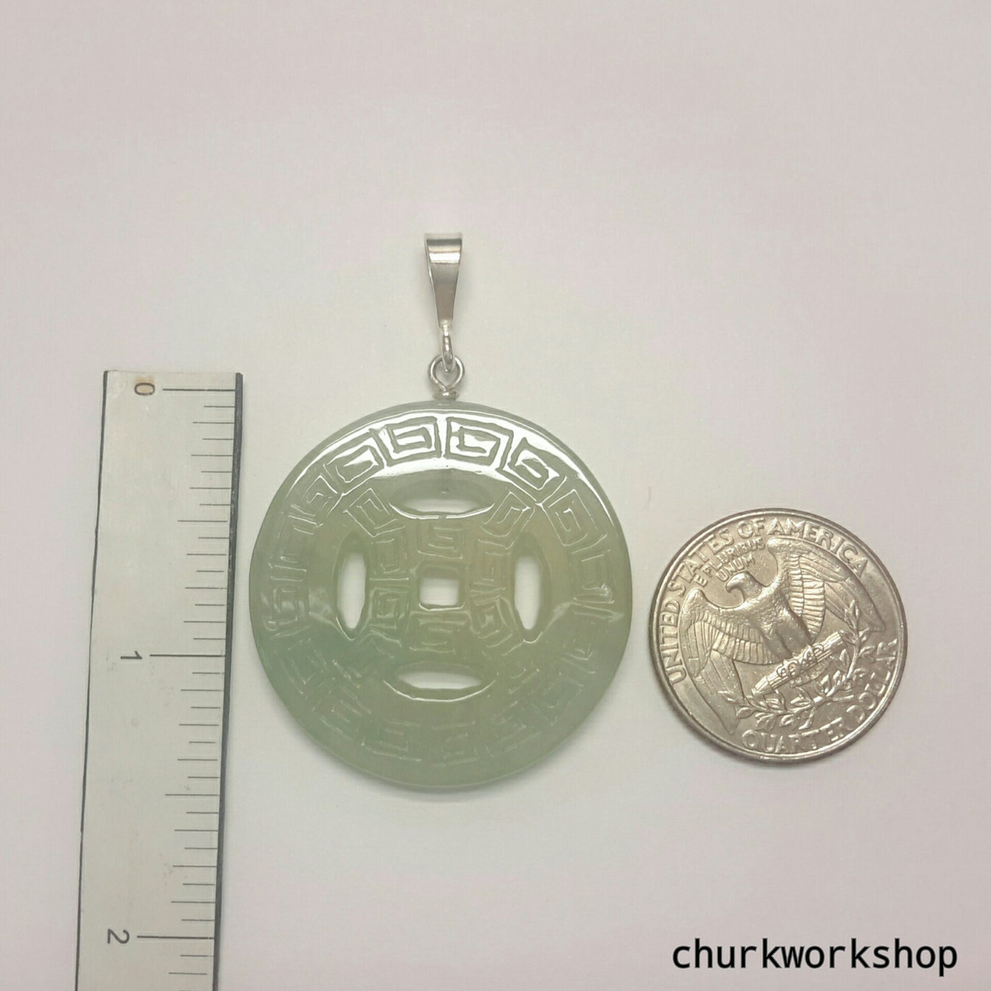 Jade coin pendant