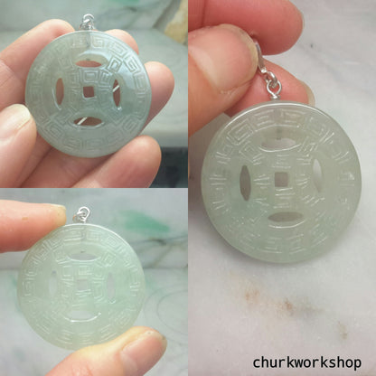Jade coin pendant