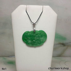 Green jade pendant, jade carved pendant,
