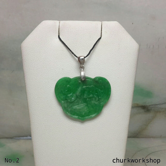 Green jade pendant, jade carved pendant,