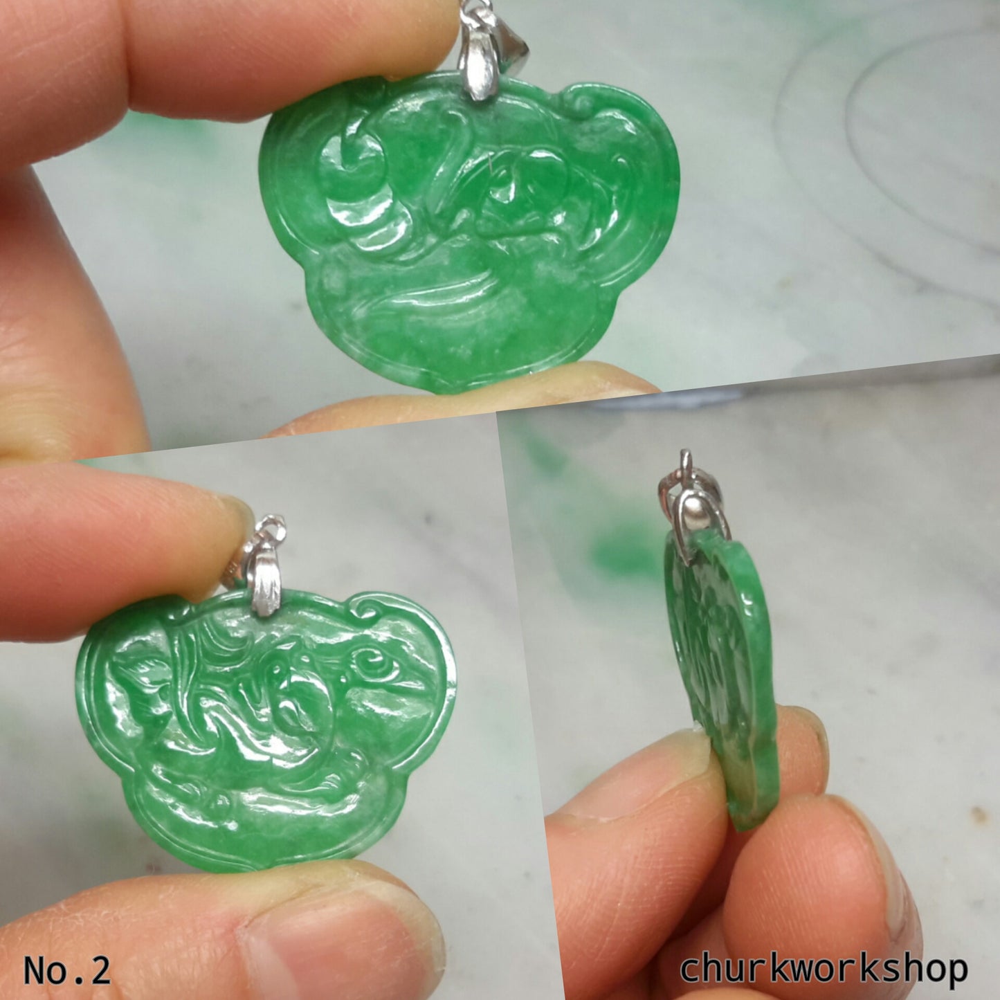 Green jade pendant, jade carved pendant,