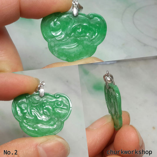 Green jade pendant, jade carved pendant,