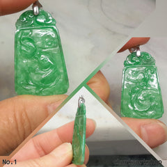 Green jade pendant, jade carved pendant