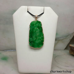 Reserved for anky9     Apple green jade Ruyi pendant in 14k gold