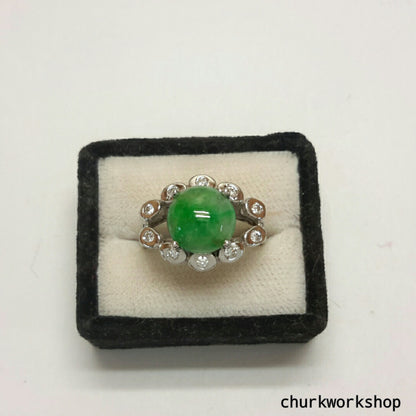 Green color jade ring