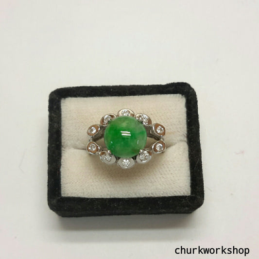 Green color jade ring