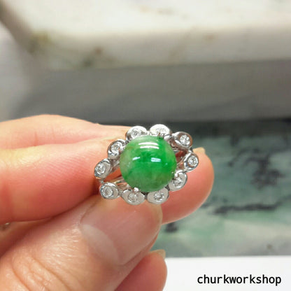 Green color jade ring