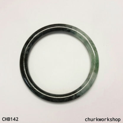 Natural dark green jade bangle