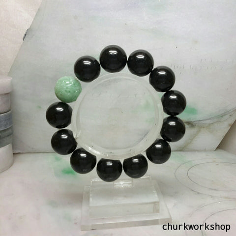 Black beads jade bracelet