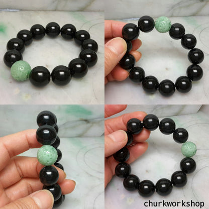 Black beads jade bracelet