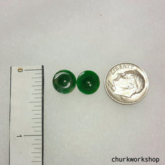 Dark green color jade ear studs