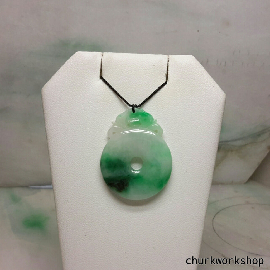 Reserved for anky9     Jadeite white base with splotches green pendant