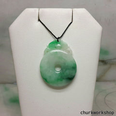 Reserved for anky9     Jadeite white base with splotches green pendant