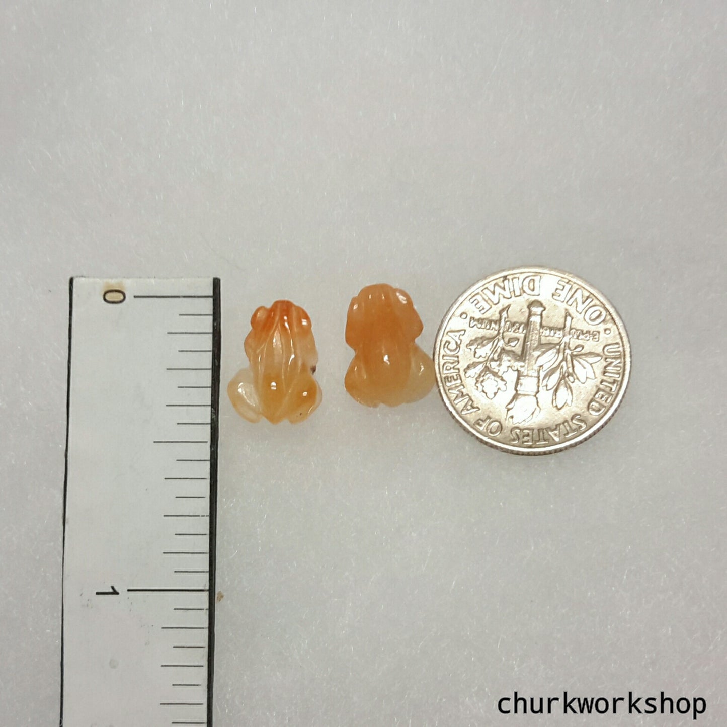 Jade frog ear studs