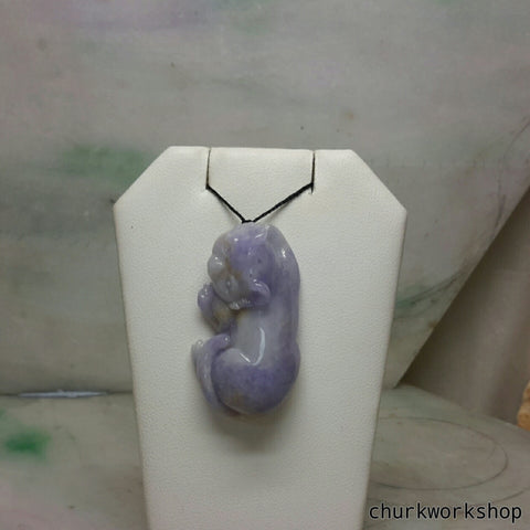 Reserved for specail customer     Lavender jade cat pendant