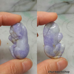 Reserved for specail customer     Lavender jade cat pendant