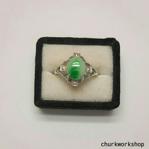 Silver jade ring