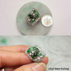 Multi-color jade cocktail ring