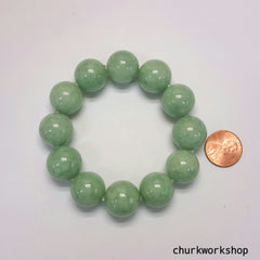 Light green large beads jade bracelet
