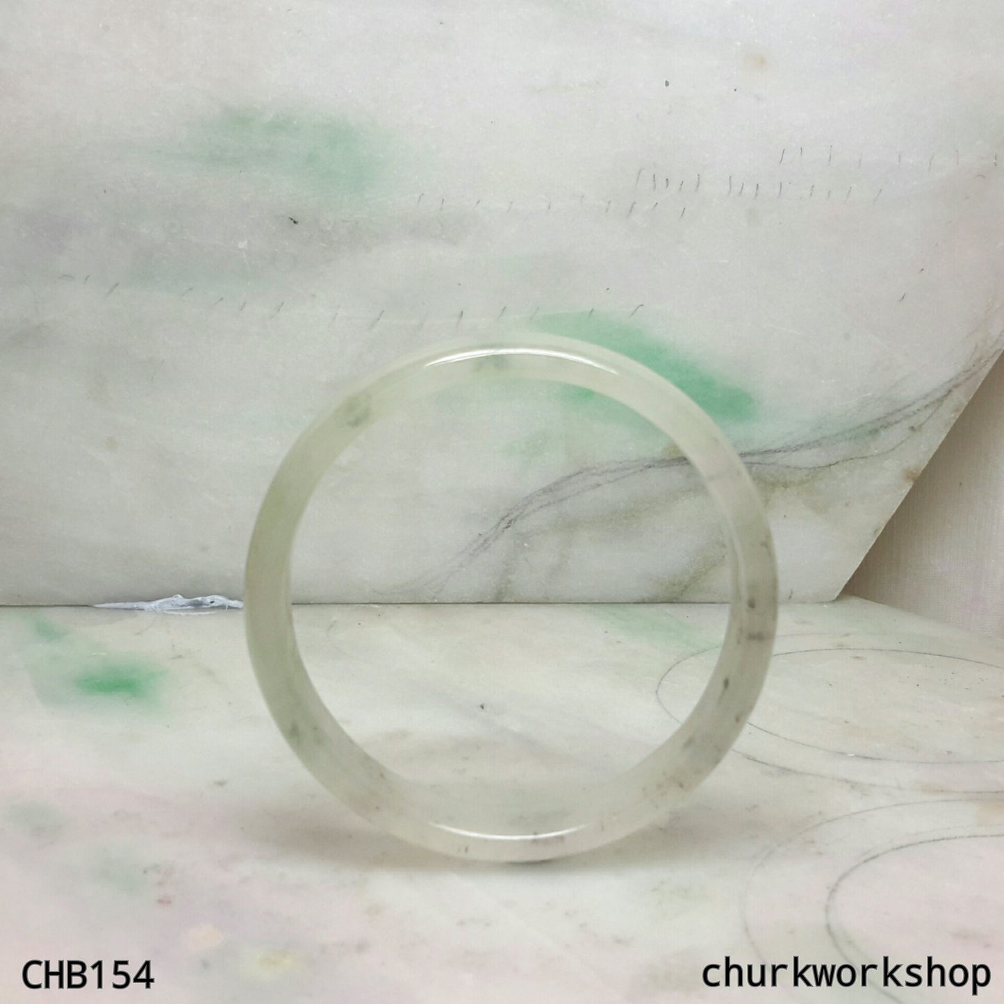 Small icy jade bangle