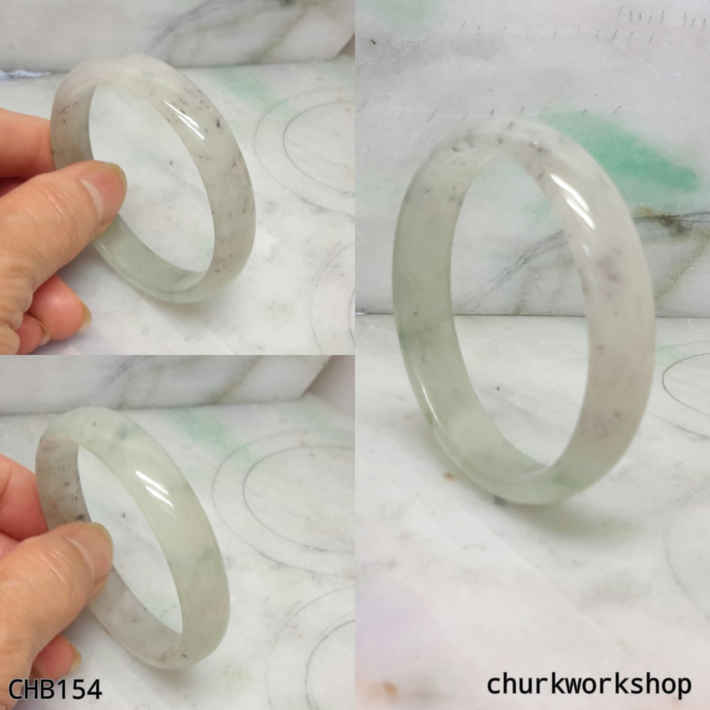 Small icy jade bangle
