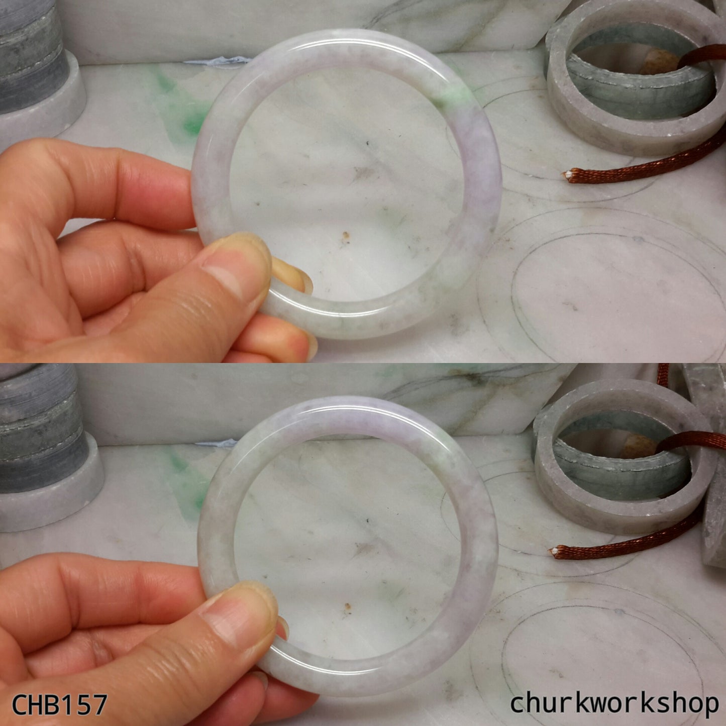 Lavender jade bangle