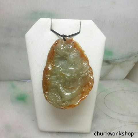 Red jade dragon pendant