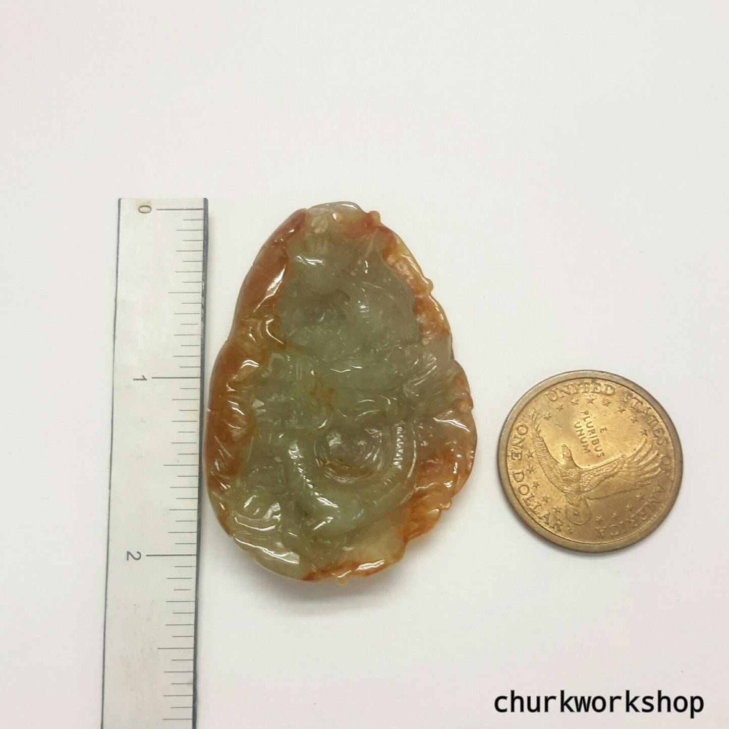 Red jade dragon pendant