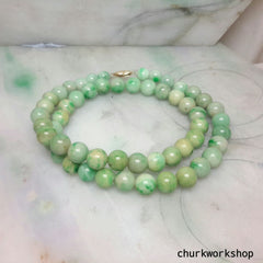Green jade beads necklace