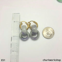 Lavender jade earrings, gold jade earrings