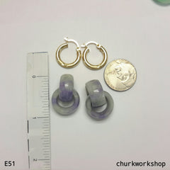 Lavender jade earrings, gold jade earrings