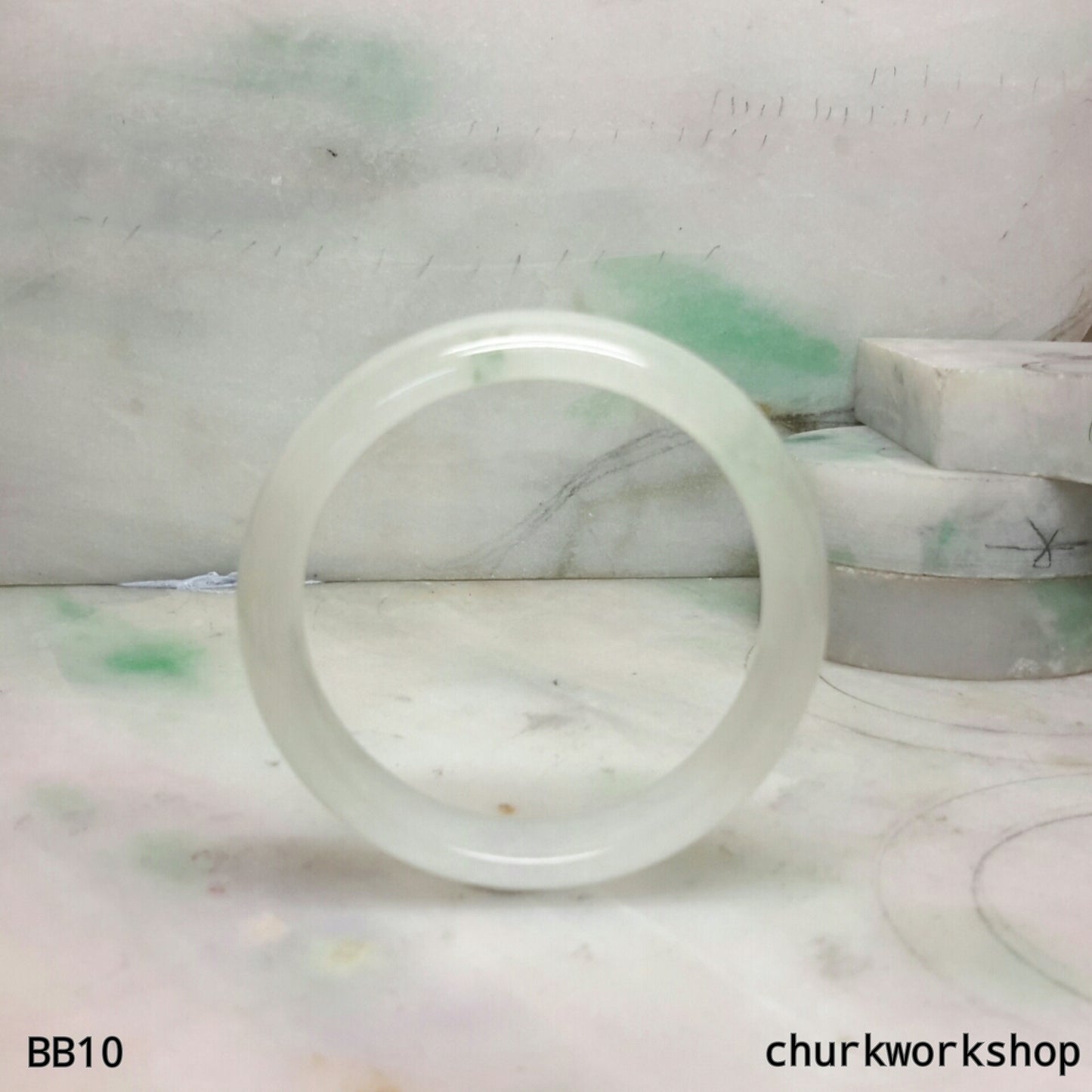 Baby jade bangle, pale green baby bangle