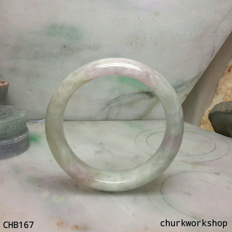 Lavender mix light green jade bangle